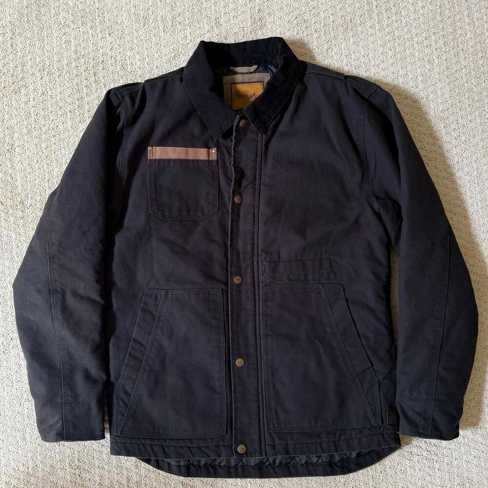 Venado Men's Concealed Carry Jacket Black Heavy Duty Canvas Chore Coat Size M